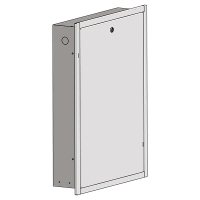 HERZ zemapmetuma skapis HERZ individuālajam siltummezglam ar priekšējo rāmi un priekšējām durvīm (balts pulvekrāsojums, RAluminium 9003).