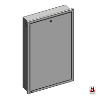 HERZ zemapmetuma skapis HERZ individuālajiem siltummezgliem ar priekšējo rāmi un priekšējām durvīm (balts pulvekrāsojums, RAluminium 9003) un sākotnējās montāžas kronšteinu.
